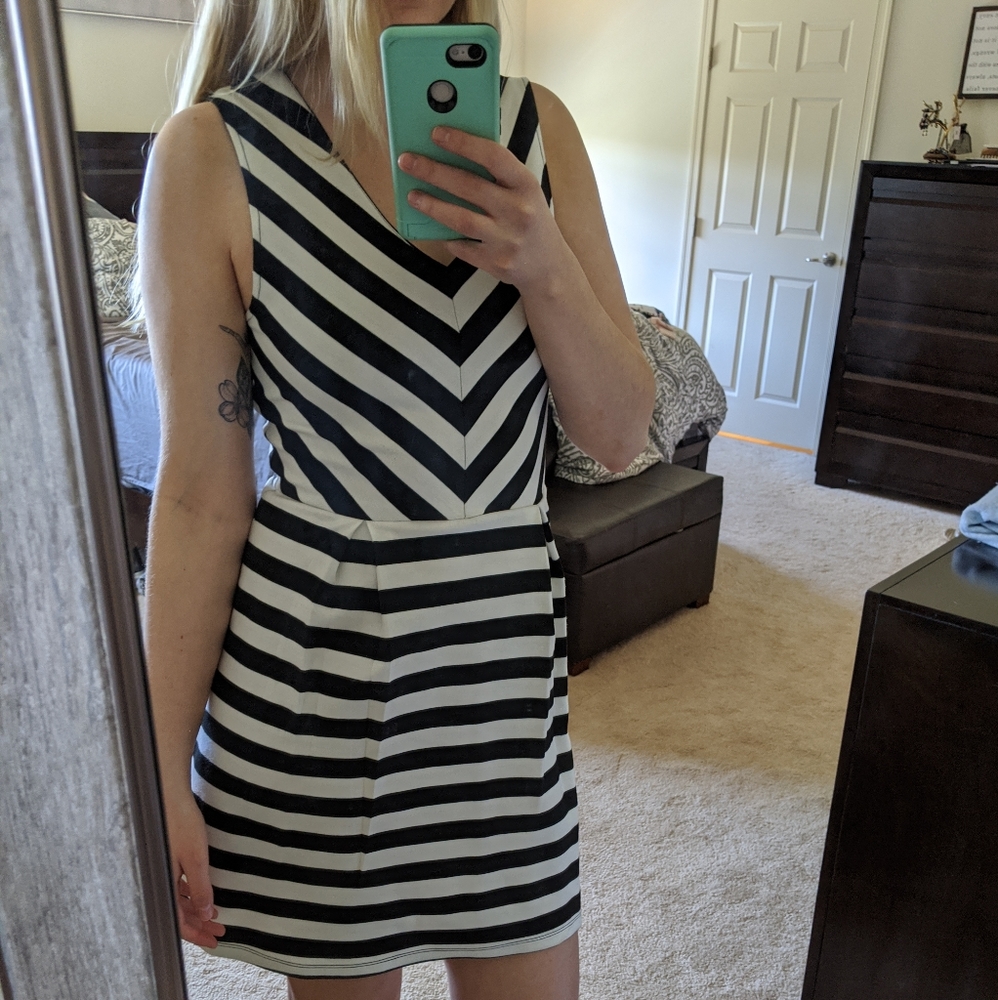 Black and White Skater Dress